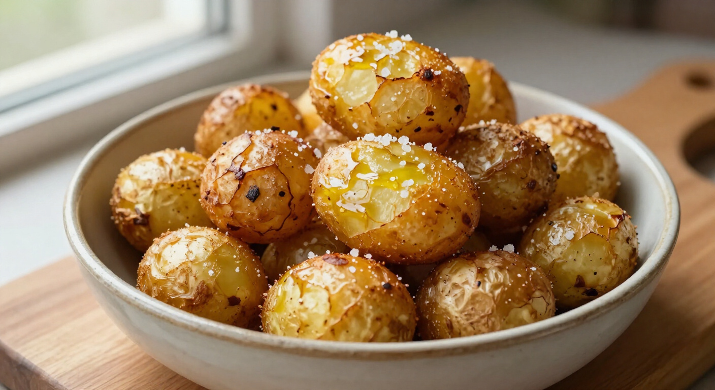 Crispy Salt-Crusted Air Fryer Baby Potatoes Side Dish