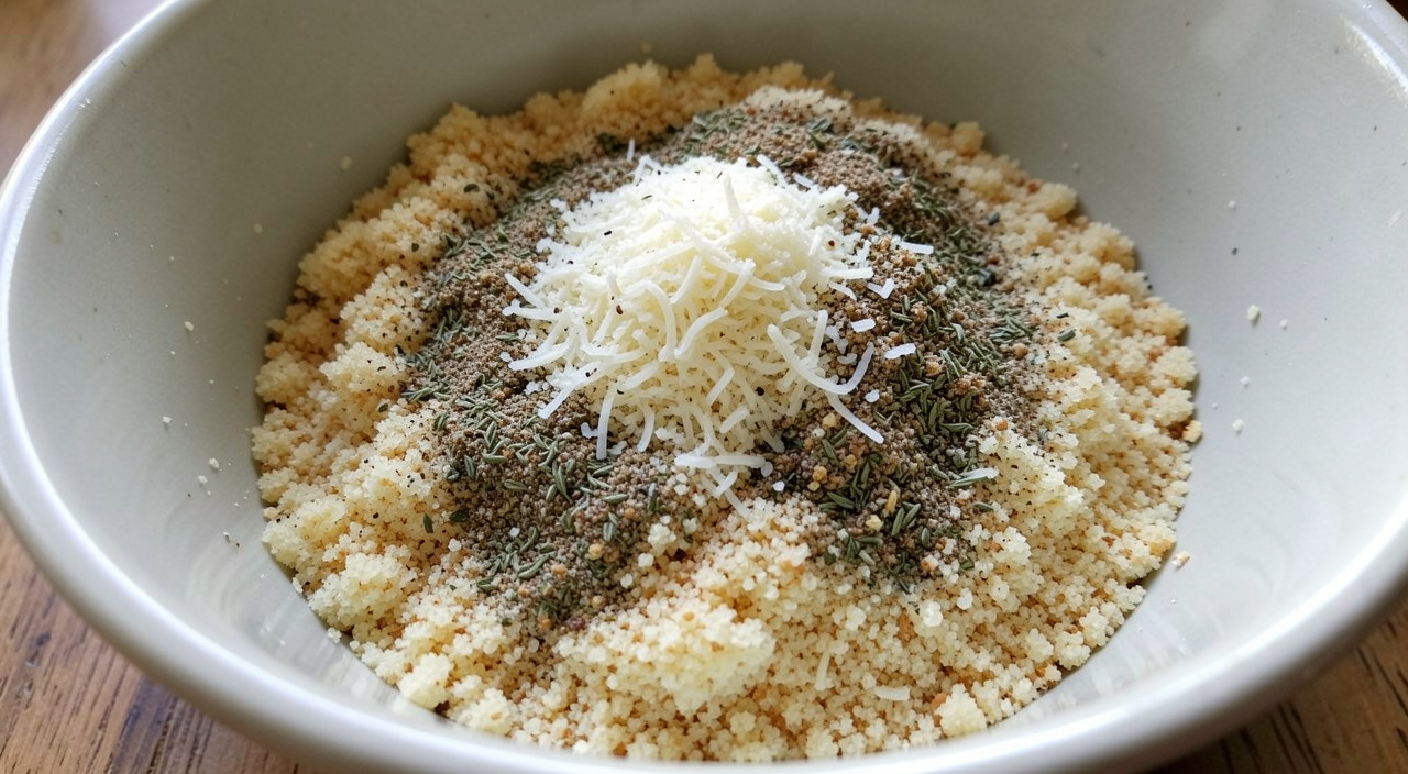 Parmesan panko coating in a bowl